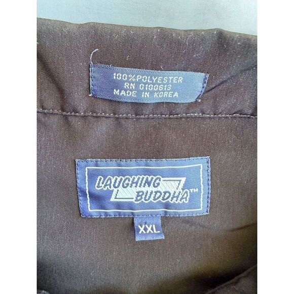 Vintage Y2K Laughing Buddha Button Up AOP Shirt (2000s) Size 2XL - Picture 3 of 7